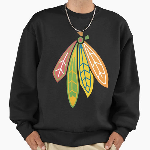 Blackhawks Feathers Sweatshirt - Casual Everyday Wear Unisex - T-Shirt, Sweatshirt, Hoodie