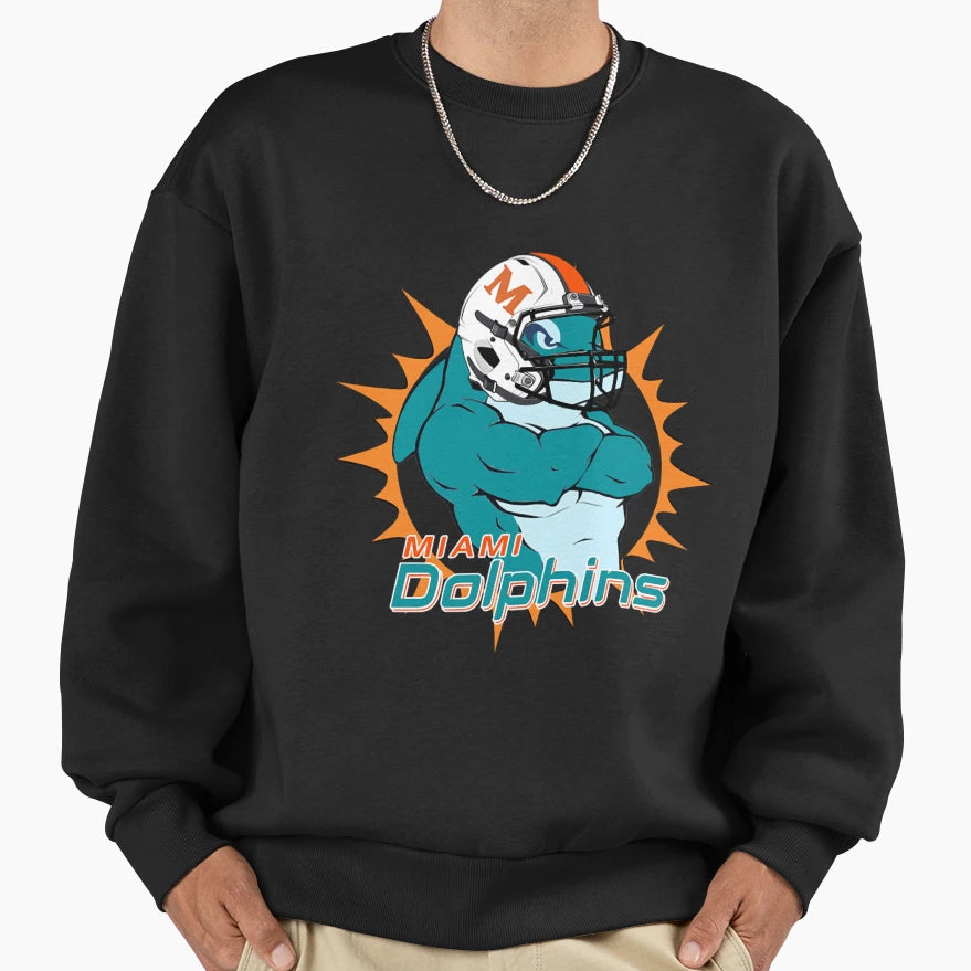 Art Miami Dolphins Sweatshirt - Casual Everyday Wear Men Women - T-Shirt, Sweatshirt, Hoodie