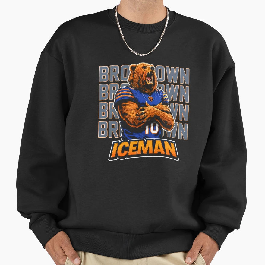 Bear Down Iceman Chicago Bears Sweatshirt - Minimalist Print for Adults - T-Shirt, Sweatshirt, Hoodie