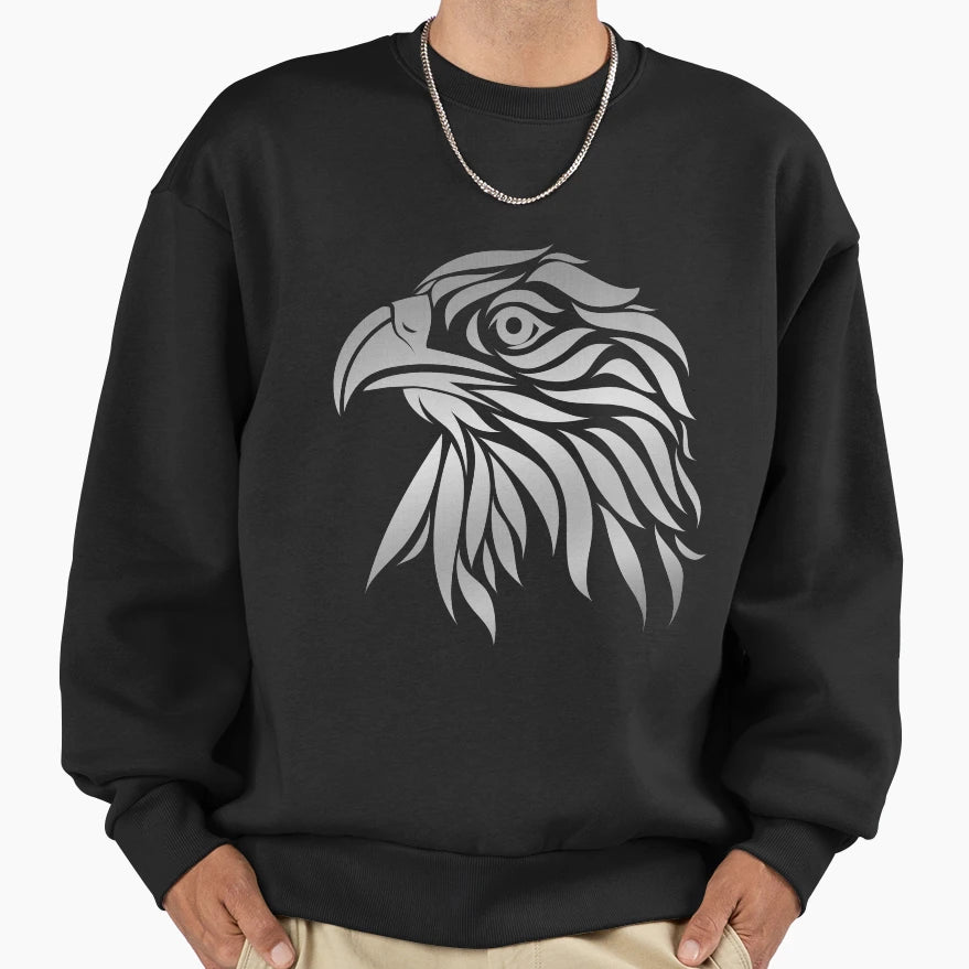 Eagle Face Sweatshirt - Graphic Print Men Women - T-Shirt, Sweatshirt, Hoodie