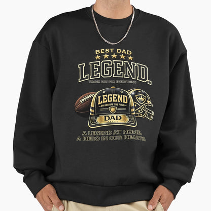 Dad Legend Black Baseball Cap Sweatshirt - Fun Novelty Design Unisex - T-Shirt, Sweatshirt, Hoodie