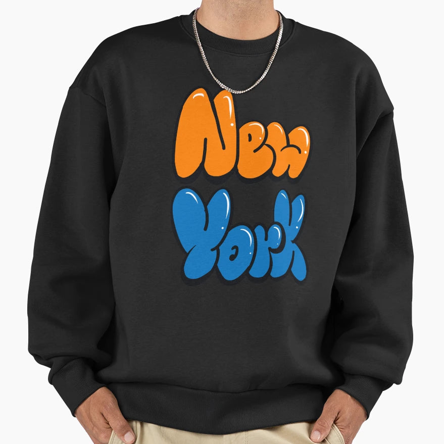 New York City Orange And Blue Sweatshirt - Aesthetic Graphic Unisex - T-Shirt, Sweatshirt, Hoodie