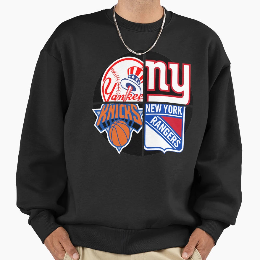 New York Sports Quad 1 Sweatshirt - Casual Everyday Wear Men Women - T-Shirt, Sweatshirt, Hoodie