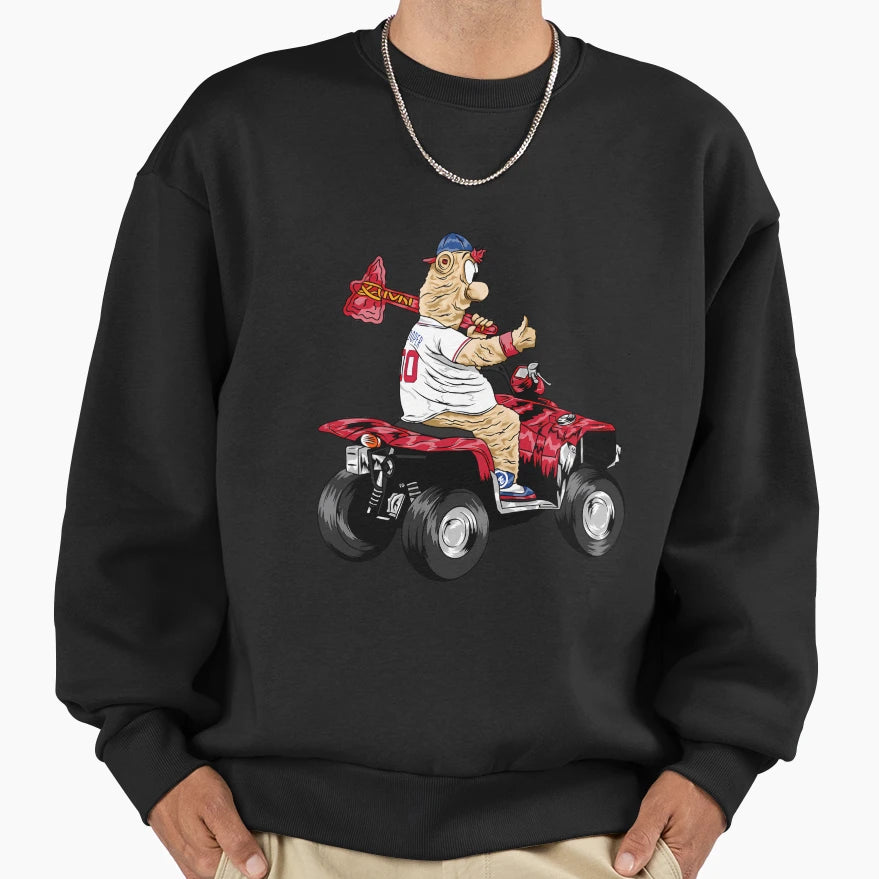 Quad Bloop Funny Race Mascot Braves Sweatshirt - Novelty Apparel Unisex - T-Shirt, Sweatshirt, Hoodie