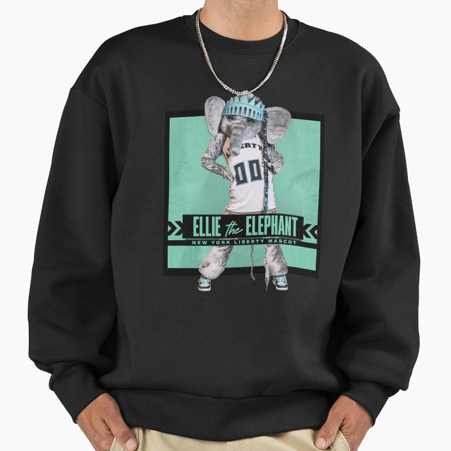 Ellie Elephant Wnba Mascot Sweatshirt - Casual Everyday Wear for Adults - T-Shirt, Sweatshirt, Hoodie