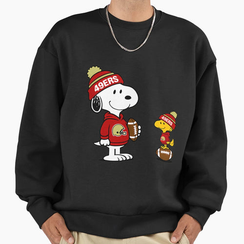 San Francisco 49Ers Snoopy And Sweatshirt - Aesthetic Graphic Unisex - T-Shirt, Sweatshirt, Hoodie