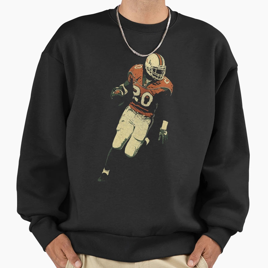Ed Reed Miami Hurricanes Football Sweatshirt - Minimalist Print for Adults - T-Shirt, Sweatshirt, Hoodie