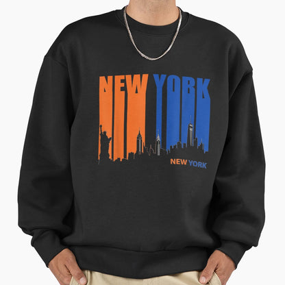 New York Three Stripes Weathered Blue Sweatshirt - Minimalist Print Unisex - T-Shirt, Sweatshirt, Hoodie