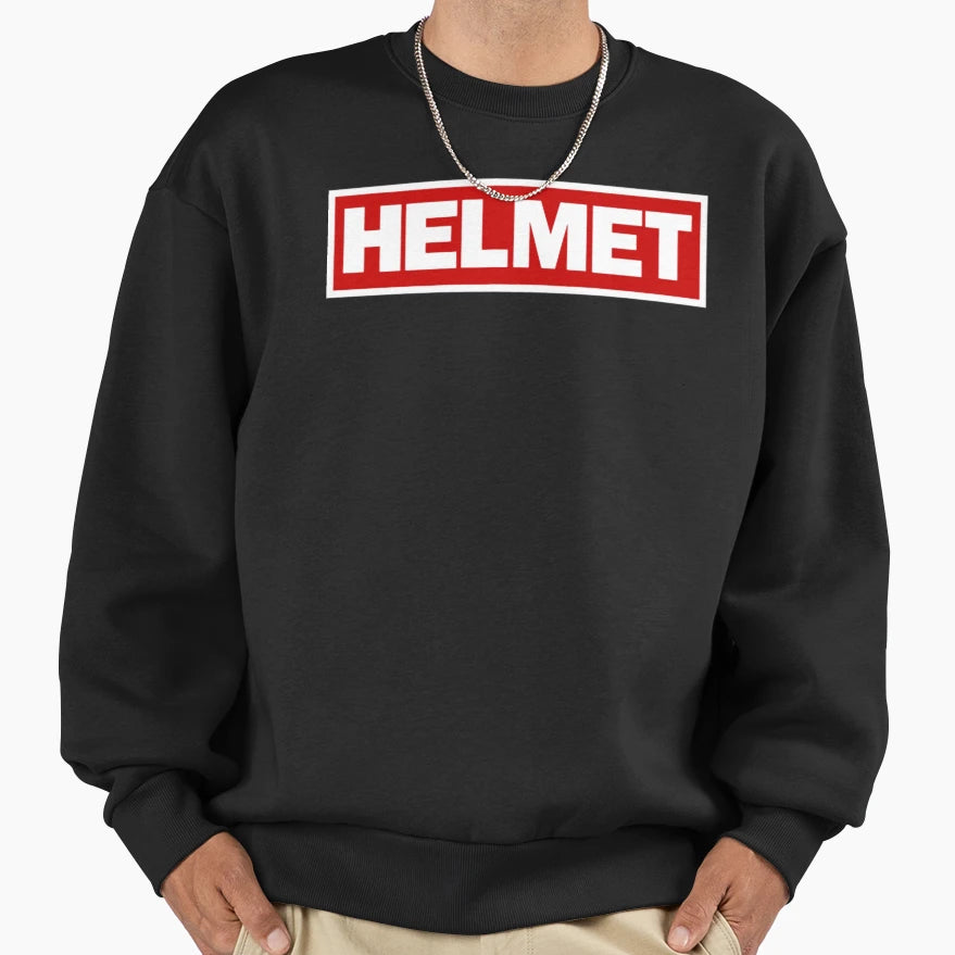 Meantime Helmet Sweatshirt - Fun Novelty Design for Adults - T-Shirt, Sweatshirt, Hoodie