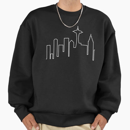 Seattle Skyline Sweatshirt - Graphic Print Men Women - T-Shirt, Sweatshirt, Hoodie