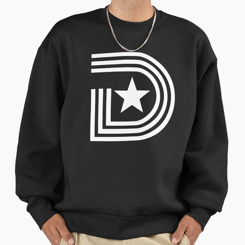 D Town White Star Sweatshirt - Trendy Graphic Men Women - T-Shirt, Sweatshirt, Hoodie
