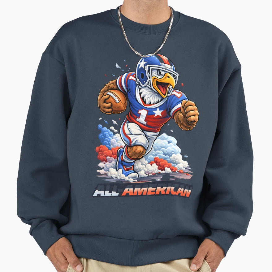 All American Football Eagle Sweatshirt - Custom Art Print Men Women - T-Shirt, Sweatshirt, Hoodie