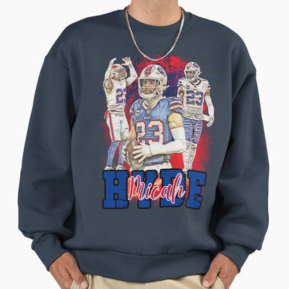 Micah Hyde Buffalo Bills Player Sweatshirt - Minimalist Print for Adults - T-Shirt, Sweatshirt, Hoodie