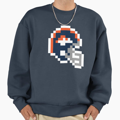 Denver Broncos 8 Bit Football Helmet Only Sweatshirt - Graphic Print Unisex - T-Shirt, Sweatshirt, Hoodie