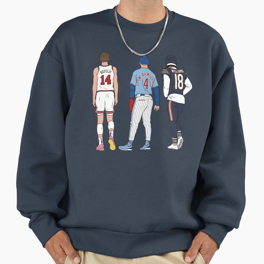 Chicago Big 3 Sweatshirt - Novelty Apparel for Adults - T-Shirt, Sweatshirt, Hoodie