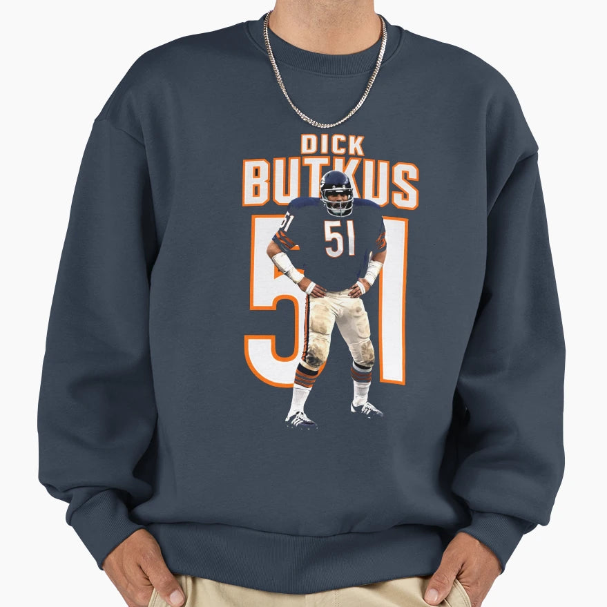 Dick Butkus Chicago Bears 51 Football Sweatshirt - Unique Graphic Unisex - T-Shirt, Sweatshirt, Hoodie
