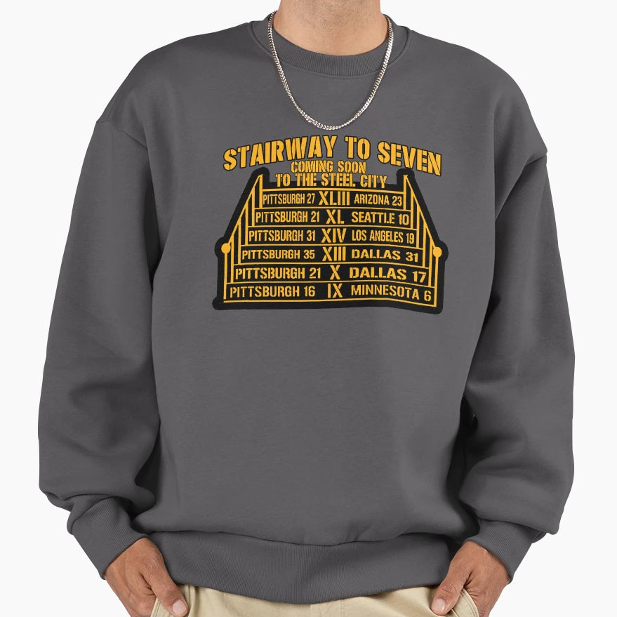 Stairway To Seven Pittsburgh And T-Shirt - Minimalist Print Unisex - T-Shirt, Sweatshirt, Hoodie
