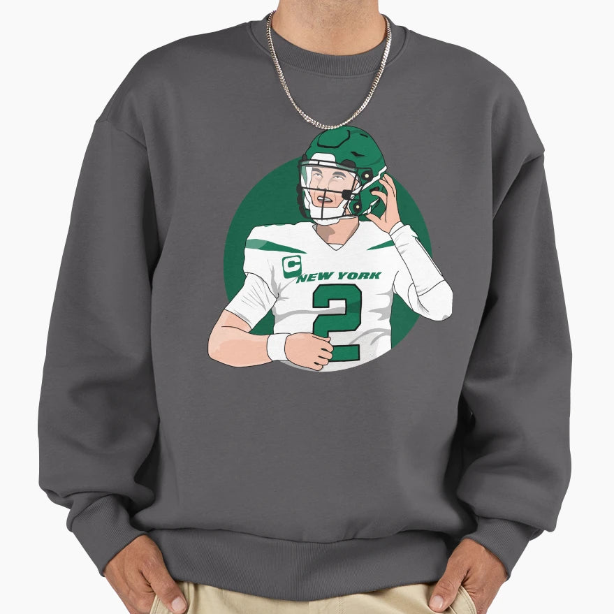 Zach Wilson Quarterback Gift And Sweatshirt - Custom Art Print for Adults - T-Shirt, Sweatshirt, Hoodie