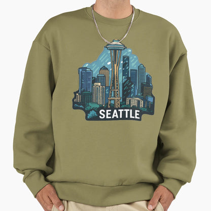 Seattle Rain City Sweatshirt - Graphic Print Unisex - T-Shirt, Sweatshirt, Hoodie