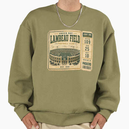 Lambeau Field Ticket Green Bay T-Shirt - Custom Art Print Men Women - T-Shirt, Sweatshirt, Hoodie