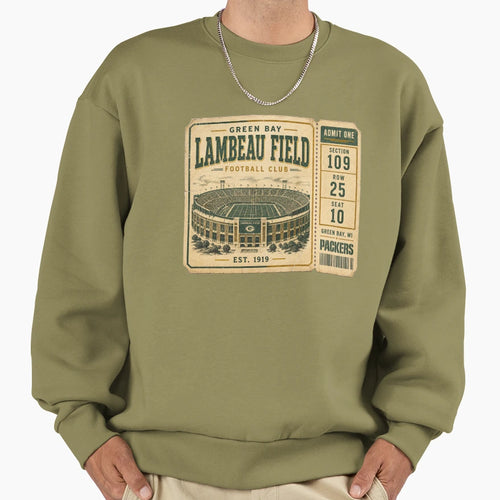 Lambeau Field Ticket Green Bay T-Shirt - Custom Art Print Men Women - T-Shirt, Sweatshirt, Hoodie