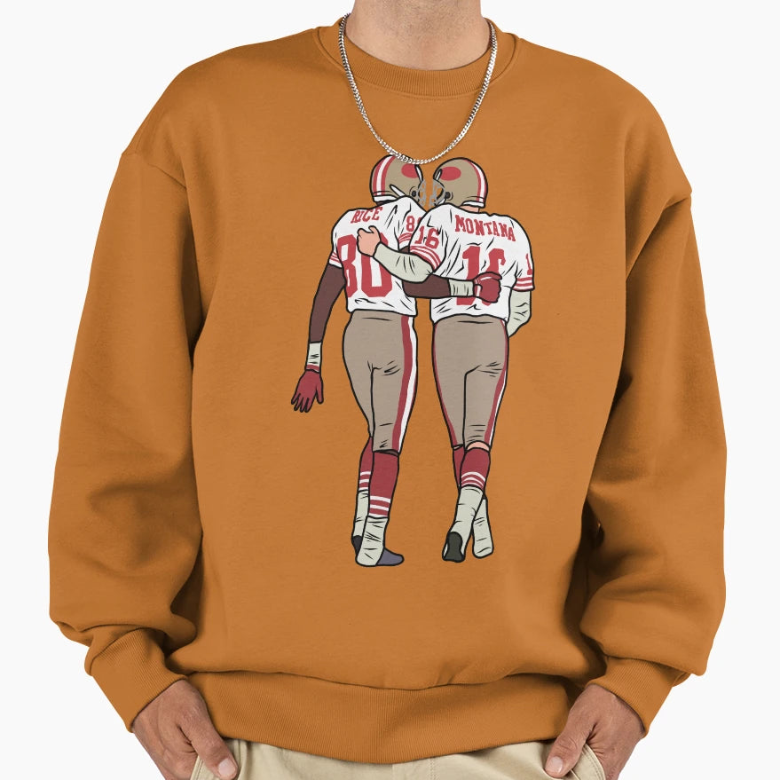 Jerry Rice And Joe Montana Sweatshirt - Casual Everyday Wear for Adults - T-Shirt, Sweatshirt, Hoodie