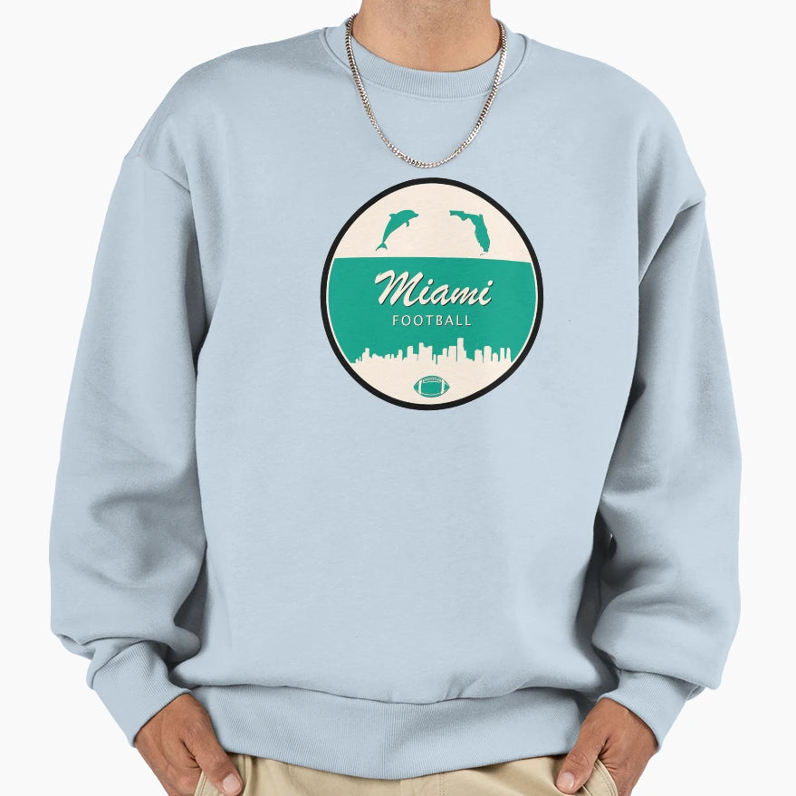 Miami Football Minimal Circle Sweatshirt - Unique Graphic for Adults - T-Shirt, Sweatshirt, Hoodie