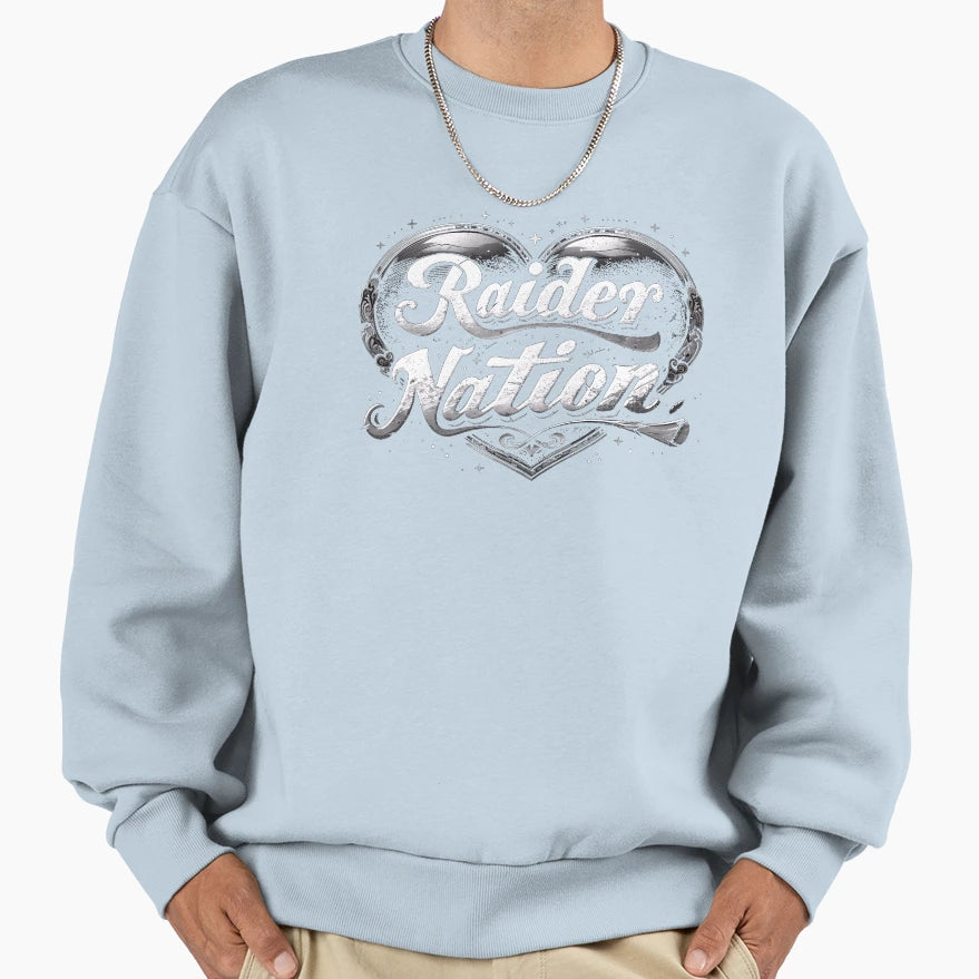 Raider Nation Heart Sweatshirt - Trendy Graphic for Adults - T-Shirt, Sweatshirt, Hoodie