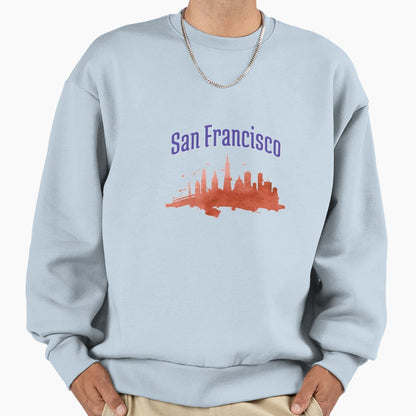San Francisco Cityscape Sweatshirt - Unique Graphic Men Women - T-Shirt, Sweatshirt, Hoodie