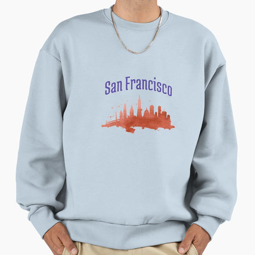 San Francisco Cityscape Sweatshirt - Unique Graphic Men Women - T-Shirt, Sweatshirt, Hoodie