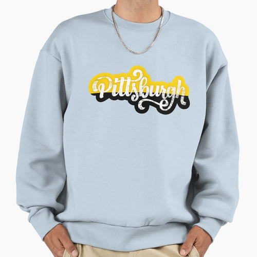 Pittsburgh Script Sweatshirt - Novelty Apparel for Adults - T-Shirt, Sweatshirt, Hoodie