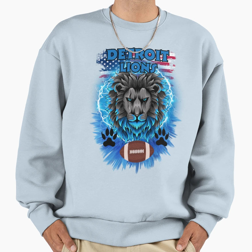 Football Detroit Lions Motor Sweatshirt - Casual Everyday Wear for Adults - T-Shirt, Sweatshirt, Hoodie