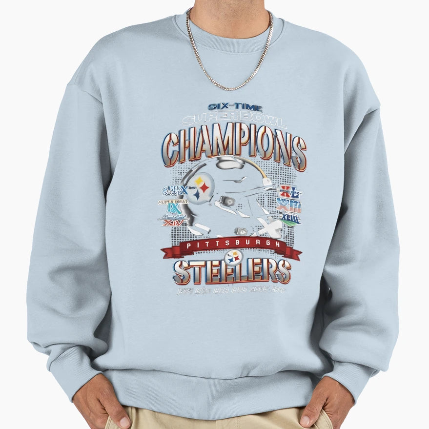Pittsburghs Six Time Supers Bowl Sweatshirt - Custom Art Print Men Women - T-Shirt, Sweatshirt, Hoodie