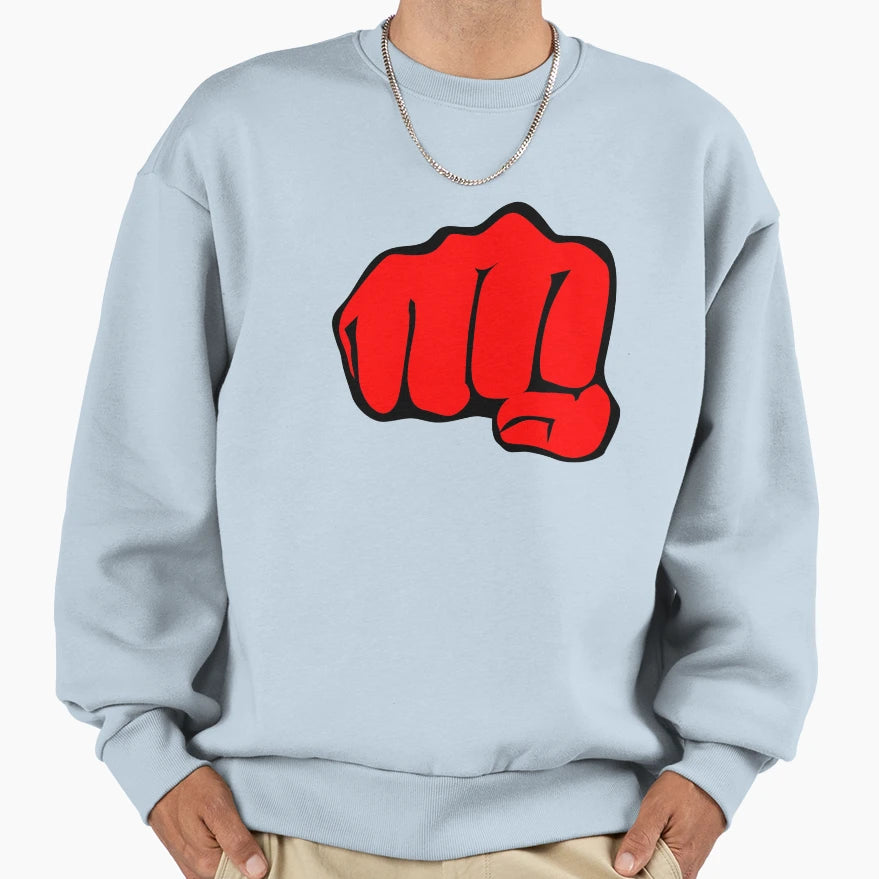 Fist Red Hand Blow Icon Sweatshirt - Custom Art Print Men Women - T-Shirt, Sweatshirt, Hoodie