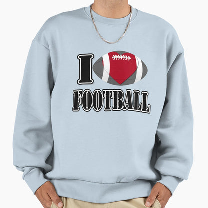I Love Football T-Shirt - Trendy Graphic for Adults - T-Shirt, Sweatshirt, Hoodie