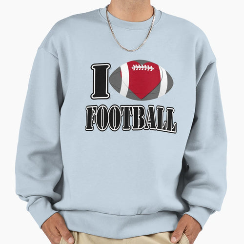 I Love Football T-Shirt - Trendy Graphic for Adults - T-Shirt, Sweatshirt, Hoodie