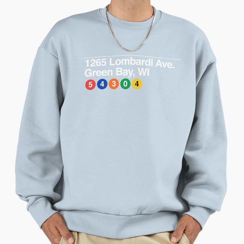 Lambeau Field 1265 Lombardi Ave Green Sweatshirt - Graphic Print Unisex - T-Shirt, Sweatshirt, Hoodie