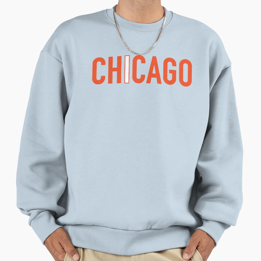 Ch1Cago Qb1 Orange Sweatshirt - Trendy Graphic Unisex - T-Shirt, Sweatshirt, Hoodie