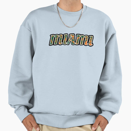 University Miami White Sweatshirt - Unique Graphic Unisex - T-Shirt, Sweatshirt, Hoodie