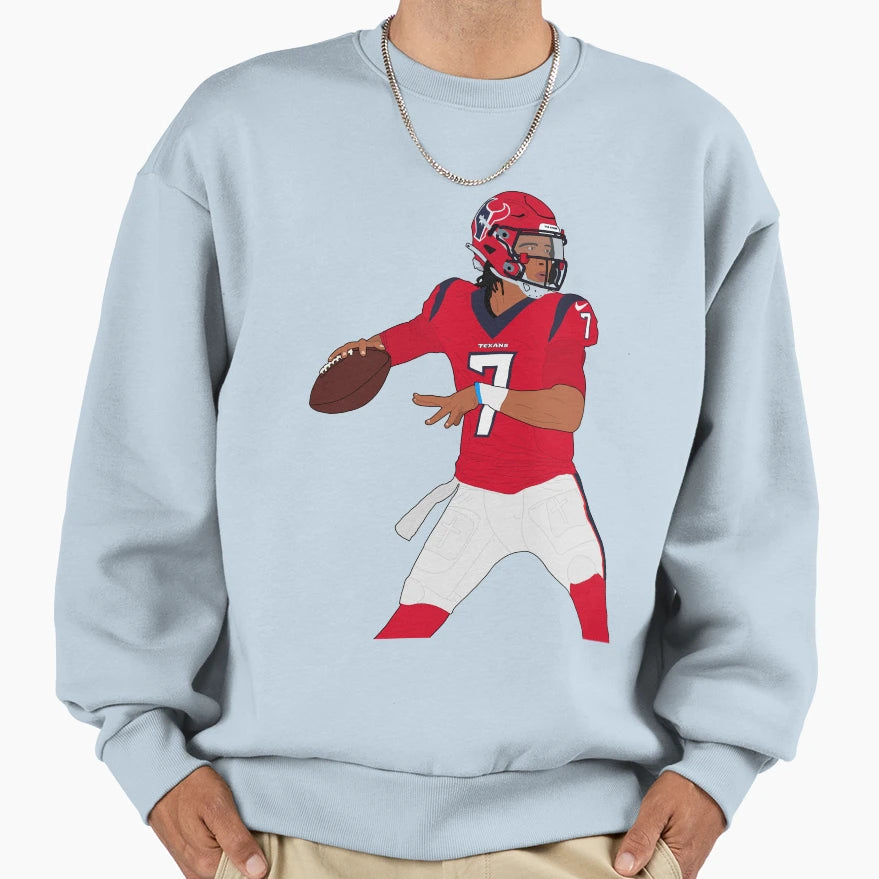 Cj Stroud Texans Red Sweatshirt - Aesthetic Graphic Men Women - T-Shirt, Sweatshirt, Hoodie