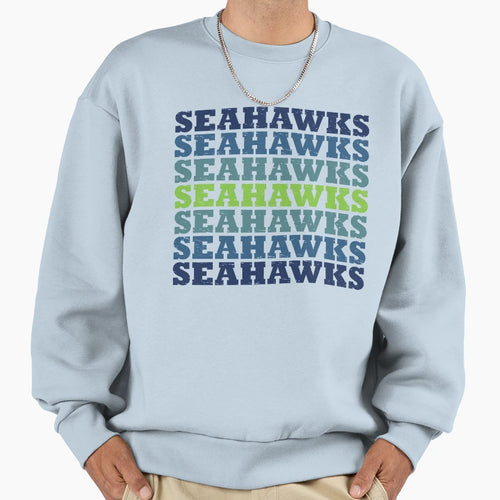 Sea Hawks Distressed Repeated Sweatshirt - Trendy Graphic Men Women - T-Shirt, Sweatshirt, Hoodie