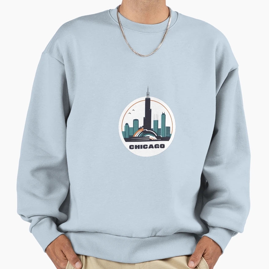 Chicago Logo Sweatshirt - Minimalist Print Unisex - T-Shirt, Sweatshirt, Hoodie