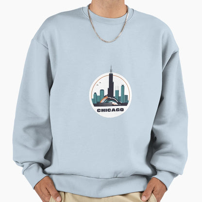 Chicago Logo Sweatshirt - Minimalist Print Unisex - T-Shirt, Sweatshirt, Hoodie