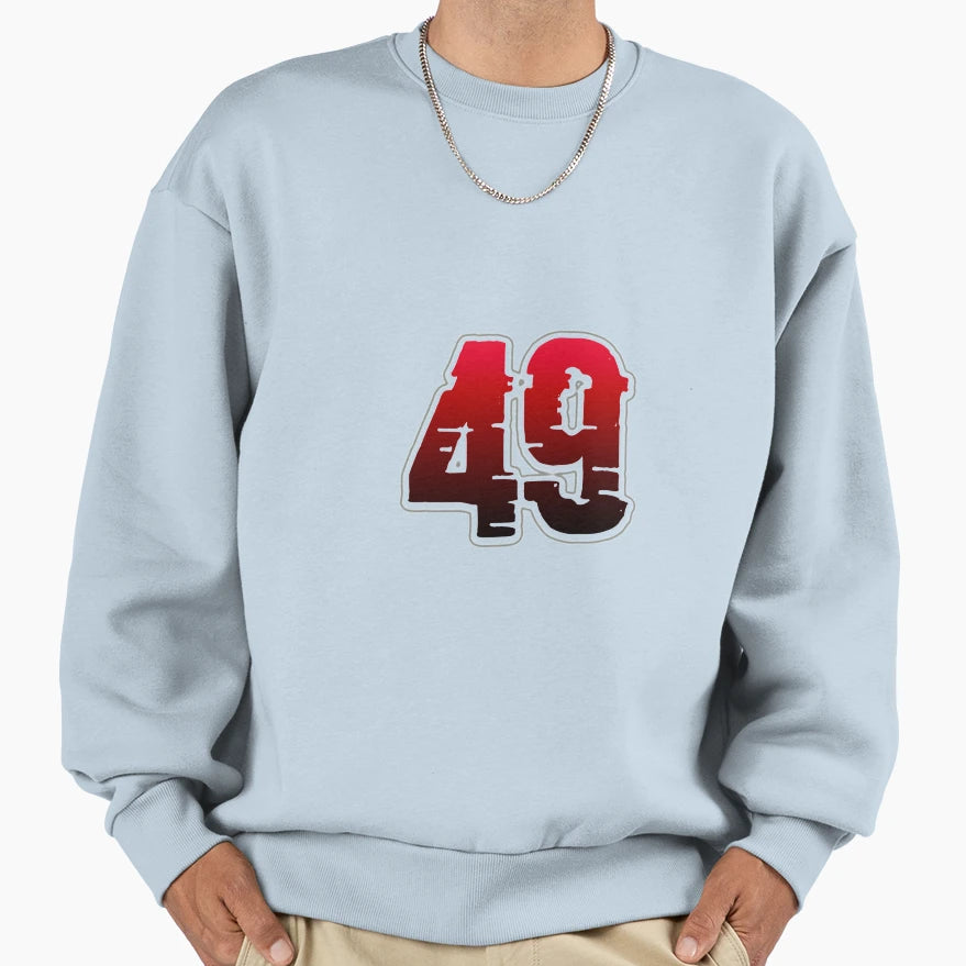 Creepy Red Number 49 Sweatshirt - Minimalist Print for Adults - T-Shirt, Sweatshirt, Hoodie