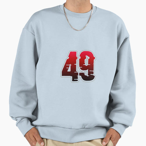 Creepy Red Number 49 Sweatshirt - Minimalist Print for Adults - T-Shirt, Sweatshirt, Hoodie