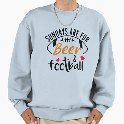 Sundays Are Beer And Football Sweatshirt - Graphic Print for Adults - T-Shirt, Sweatshirt, Hoodie