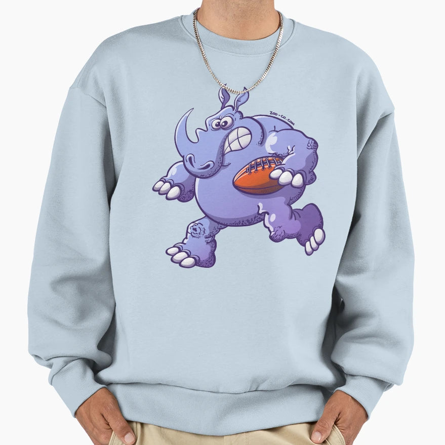 Rugby Rhinoceros Sweatshirt - Graphic Print Men Women - T-Shirt, Sweatshirt, Hoodie