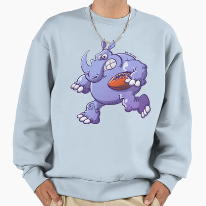 Rugby Rhinoceros Sweatshirt - Graphic Print Men Women - T-Shirt, Sweatshirt, Hoodie