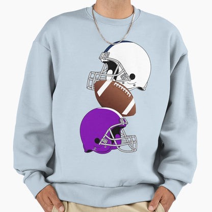 Footballs And Helmets Pattern Sweatshirt - Casual Everyday Wear Men Women - T-Shirt, Sweatshirt, Hoodie