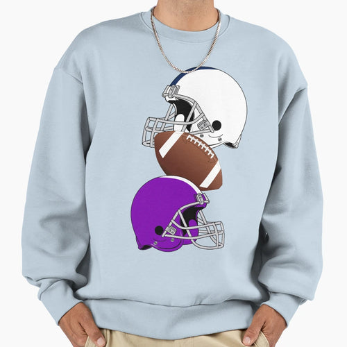 Footballs And Helmets Pattern Sweatshirt - Casual Everyday Wear Men Women - T-Shirt, Sweatshirt, Hoodie